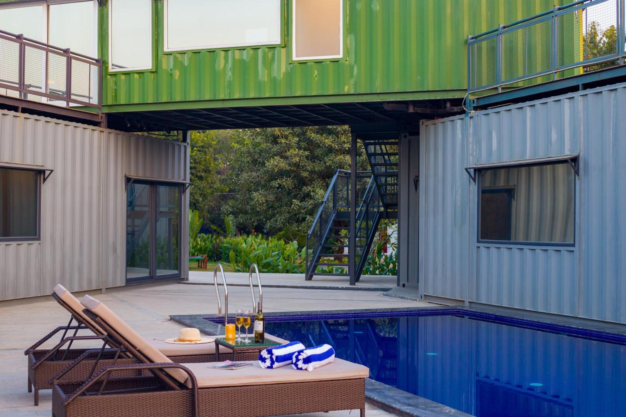 Villa Elivaas Hidden Oasis 4Bhk With Pool, Mud House & Container House à Dhauj Extérieur photo